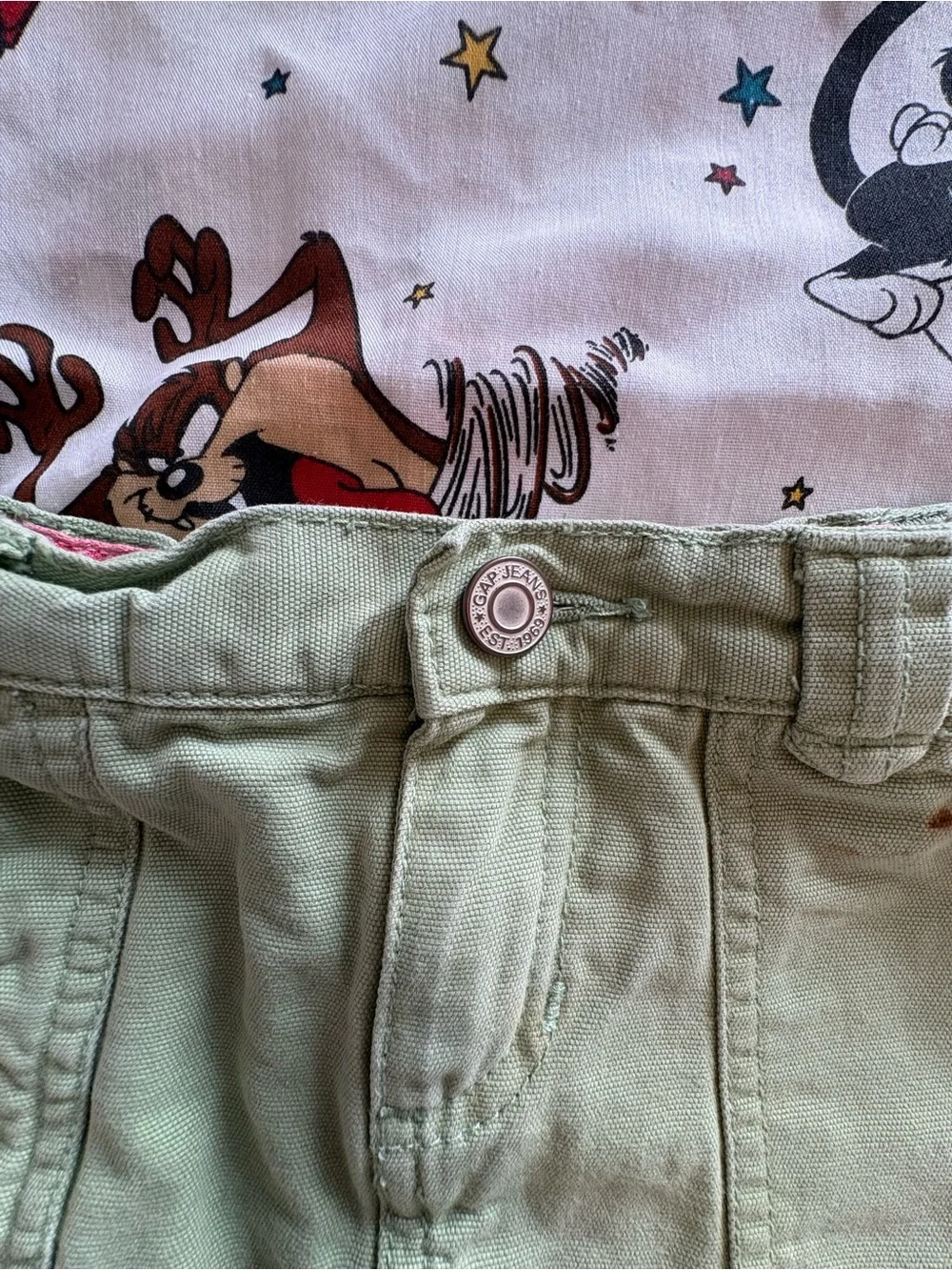 GAP Kids Light Green Skirt with Pink & White Floral Trim